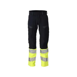 MASCOT Herren Hose mit Knietaschen ACCELERATE MULTISAFE Schwarzblau / Hi-vis Gelb 51 - 21179-284-01017-76C51