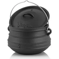 BBQ-Toro Grilltopf Potjie ca. 6 Liter, Südafrikanischer Kochtopf aus Gusseisen ohne Füße, Gusseisen