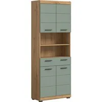 welltime Hochschrank SIENA, Breite 74cm, 4 Türen, 1 Schubkasten, 2 offene Fächer, MDF-Front (TOPSELLER) in verschiedenen Farben erhältlich, Badmöbel, Badschrank, Schrank, Bad