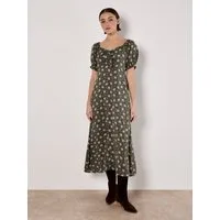 Apricot Maxikleid Geblümtes Maxikleid mit Puffarmen