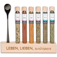 Löffelgeist Lebensmittel-Geschenkset Gewürzset Leben Lieben Würzen
