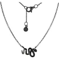 SilberDream Silberkette SilberDream Zirkonia Schlange Halskette (Halskette), Halsketten (Schlange) ca. 44cm, 925 Sterling Silber, Farbe: schwarz