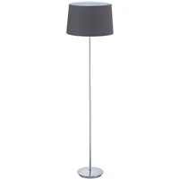 relaxdays Stehlampe mit Stoffschirm, grau