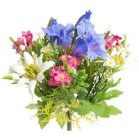 Kunstblume Edelweiß-Enzian-Alpenrosenstrauß Alpenblüten, Botanic-Haus, Höhe 22 cm