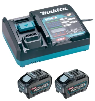 Makita Power Source-Kit Li XGT 40V 5,0Ah (inkl. Schnellladegerät DC40RA + 2x Akku BL4050F) - 1911V6-0