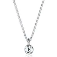 Elli Kette mit Anhänger Solitär Rund mit Kristallen von Swarovski® 925 Silber, Kreis