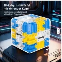 TruWare Würfelpuzzle 3D-Labyrinthwürfel mit rollender Kugel – Geduldsspiel Puzzle Cube, Puzzleteile, Drehbarer Maze Würfel für Kinder & Erwachsene, Konzentrationsspiel