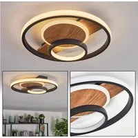 hofstein Deckenleuchte Deckenlampe aus Metall/Kunststoff in Schwarz/Holzoptik/Weiß, ohne Leuchtmittel, Leuchte im modernen Boho-Design, 24 Watt, 3000 Lumen