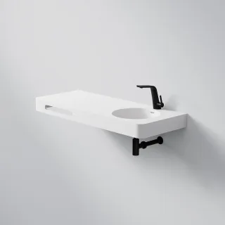 Steinberg Serie 449 Waschtisch Wandwaschtisch aus Mineo Stone, matt white, 449 7120 W 449 7120 W