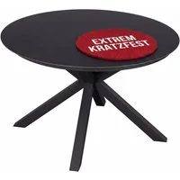 MR.DEKO Gartentisch rund Malaga 120cm Keramik Aluminium Anthrazit, wetterfest & kratzfest (Mit X-Gestell & Keramik-Tischplatte – stilvoller Esstisch für Outdoor, 1-St), Wetterfest & modern – Tisch Höhe anpassbar, pflegeleicht