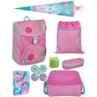 Scooli Schulrucksack rosa Schulranzen mit Motiv Kletties Ballerina, Fairy Fee, ab 1. Klasse (Spar-Set, 10-tlg., inkl. Federmäppchen, Sporttasche und Schultüte Schmetterlinge), höhenverstellbar, mit Brust- & Hüftgurt, 980 Gramm leicht