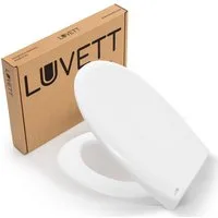 LUVETT WC-Sitz Premium C770 mit Absenkautomatik, Duroplast sanitär, O-Form (Inklusive 3 Befestigungsarten), mit Original SoftClose® Absenkautomatik, Duroplast