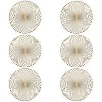 Basera® Platzset 6er-Platzset Ornament Kunststoff rund, (6-St), gold, Ø 36,5 cm