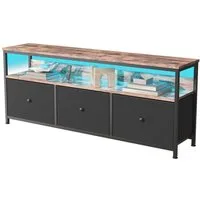 BELUPAI Lowboard TV Schrank mit LED und Schubladen (Set, 1 St., Fernsehschrank Kommode mit 3 Schubladen aus Stoff), für Fernseher Bis Zu 40 Zoll, für Wohnzimmer, 108 x 30 x 57cm