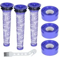 McFilter Filter-Set 3x Vormotorfilter + 3x Nachmotorfilter passend für Dyson, DC58, DC61, DC62, V6, V7, V8, 965661-01 + 967478-01