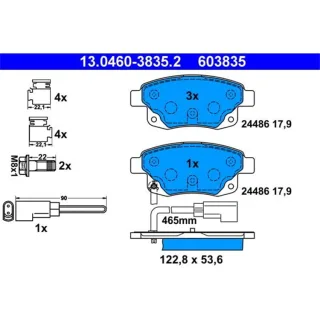 ATE Bremsbel?ge hinten Ford Transit 2,2 2,3 2,4 3,2 TDCi