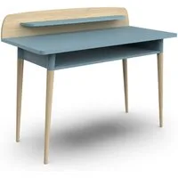 habeig Kinderschreibtisch Moderner Schreibtisch mit Ablage, 110 x 88 x 55 cm, Naturholz, abgerundete Kanten