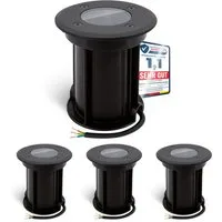 linovum LED Gartenstrahler 4x BORU Bodenleuchten schwarz IP67 Außenlampe Bodenstrahler Gartenspot
