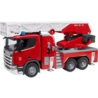 Bruder® Spielzeug-Feuerwehr Scania Super 560R Feuerwehr Drehleiter W.Pumpe L&S (03591), mit Licht und Sound