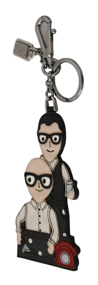 Dolce & Gabbana Leather Dominico Stefano #dgfamily Logo Badge's Keychain pour femmes