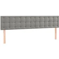 vidaXL Bett Kopfteile Hellgrau 200x5x78/88 cm Samt (1-tlg)