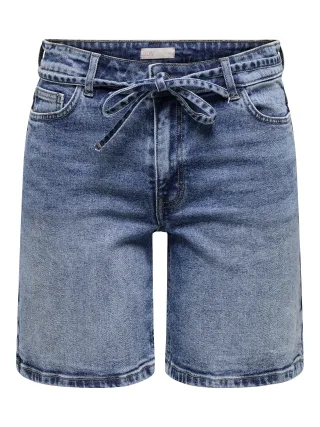 JDY - JDYLULLU TIE MIDWAIST LONG SHORTS DB DNM dark blue denim - Gr. - XS