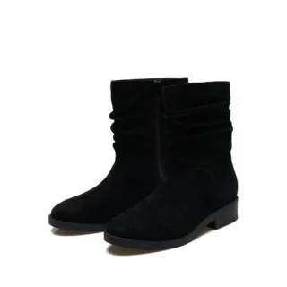 Veloursleder-Boots mit locker sitzendem Schaft für Damen, Damen, size: regular, Braun, Rauleder, by Lands' End