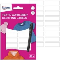 Avery Zweckform Etiketten Textilaufkleber 45x13mm 36 Stück Etiketten + Stift