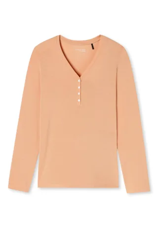 SCHIESSER - Langarmshirt Knopfleiste pfirsich - Gr. - 42