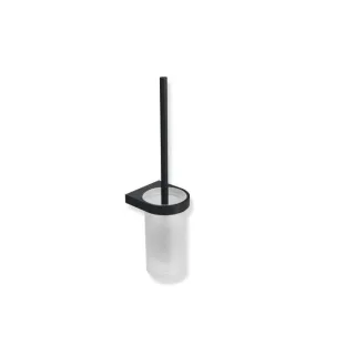 Hewi System 800 Toilettenbürstengarnitur 800.20.10265DC 105x420x120mm, Kristallglas satiniert, schwarz tiefmatt