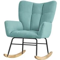 ML-DESIGN Schaukelstuhl Schaukelsessel Ohrenstuhl Relaxsessel Akzentstuhl Schwingstuhl Sessel (1 St), Stillsessel ideal für Wohn- & Babyzimmer Schwingsessel Frottee-Optik