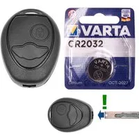 mt-key Auto Schlüssel Ersatz Gehäuse 2 Tasten + Rohling + 1x VARTA CR2032 Knopfzelle, CR2032 (3 V), für MINI Cooper R50 R53 Funk Fernbedienung