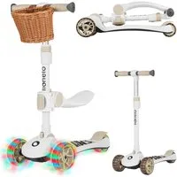 lionelo Dreiradscooter FRANKY, (Set, Balance Roller, Korb, Sitz), 2in1:Erstes Dreirad und Scooter/Leuchtende Räder/Ergonomisch