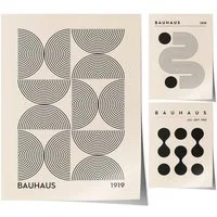 JUSTGOODMOOD Poster Premium ® Bauhaus Ausstellung Poster · Geschenkidee · Minimalistisch, A (1 St), verschiedene Größen wählbar