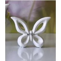 TIZIANO - DESIGN & EMOTIONS Tierfigur Keramik-Schmetterling Lia – Elegante Frühlingsdeko in Creme-Weiß