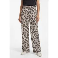 STREET ONE Stoffhose mit Gürtel und Leo-Print