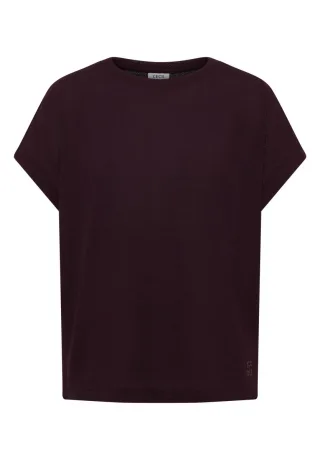 Cecil - T-Shirt mit Boatneck im Strick-Look lila - Gr. - M