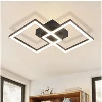 Nettlife LED Deckenleuchte Modern Schwarz/Weiß Eckig Schlafzimmer 24W Metall 3000K/4000K, LED fest integriert, Neutralweiß, Deckenbeleuchtung für Wohnzimmer Flur Schlafzimmer Küche