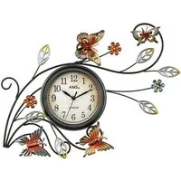 AMS Wanduhr 9446 (Quarz,Metall,antike Zeiger,Wohnzimmer,Esszimmer,Arbeitszimmer,Flur)