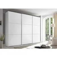 STAUD Schwebetürenschrank Includo, kurze Lieferzeit: "Premium Variante in Weiß in 249cm Breite" (3 Breiten (ca. 250, 280 oder 300cm), Höhe 222cm)