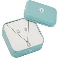 Fossil Ohrring und Ketten Set Schmuck Geschenk Edelstahl Tropfen (Set, 3-tlg), mit Perlmutt und Glassteinen