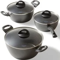 STONELINE Topf-Set CERAMIC, Aluminium (Set, 6-tlg., 1x Bratentopf Ø 24 cm, 1x Kasserolle Ø 18 cm, 1x Kochtopf Ø 20 cm), Induktion