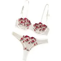 NEXORA Tanga String Tanga BH Set, Lingerie Set, Dessous Set (Komplett-Set) Komplettes Set, BH & Hose, Träger verstellbar