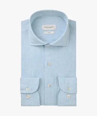 Profuomo - Hellblaues Leinenhemd hellblau - Gr. - 44