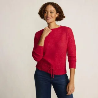 Wool Touch Pullover mit Bändchenzug-Saum für Damen in Petite-Größe, Damen, size: petite, Grau, Wolle/Polyester/Viskose, by Lands' End