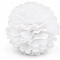 Creativery Pompon, Pompon 20cm Papier 1 Stück Weiß