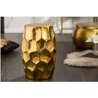 riess-ambiente Beistelltisch ORGANIC ORIENT Ø50cm gold (Einzelartikel, 1-St), Wohnzimmer · Metall · Hammerschlag Design · Handarbeit · rund · Waben