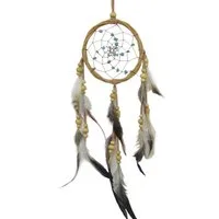 Saraswati Traumfänger Traumfänger Rattan mit Türkis Steinen, 12x40cm