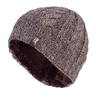 Thermische Fleece-gefütterte Damen-Wintermütze mit Zopfmuster