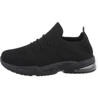 Coolwalk Herren Low-Top Freizeit Sneaker Flach Sneakers in Schwarz